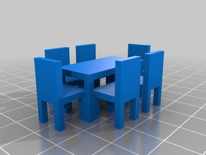dining table 1piece model furniture 3d printable architectural architecture easy free geometric house household parametric simple stl toy 3d print model - Mito3D