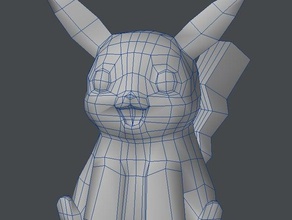 pokemon low poly pikachu animaux low-poly modèle 3d print model - Mito3D