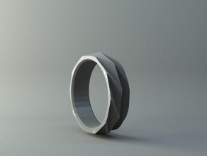 anello piegato facce anelli 3d print model - Mito3D