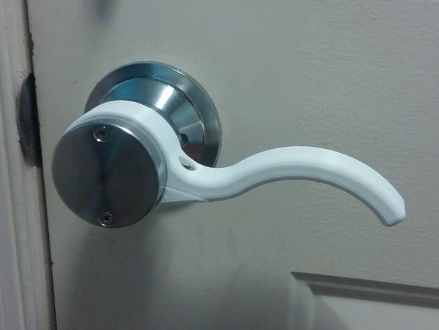 ergonomic door knob lever fully parametric household adapter doorknob handle 3D print model - Mito3D