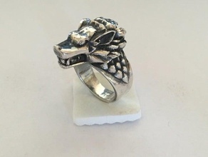 direwolf anneau bijoux jeu des trônes 3d print model - Mito3D