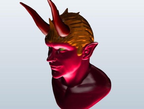 demonio busto las esculturas Impresora 3d La impresión en de la barra diablo 3d print model - Mito3D