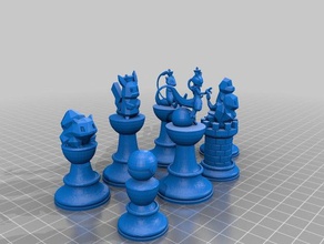 pokemon jogo de xadrez makeprintable 3d print model - Mito3D