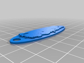 tukey map keychain 3d printing 3d print model - Mito3D