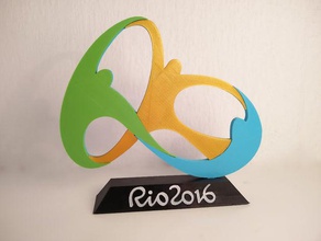 rio logo officiel stand sculptures jeux les olympiques de janeiro sports 3d print model - Mito3D