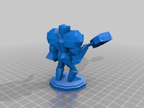 low poly heavy knight game piece toys games 3d print model - Mito3D
