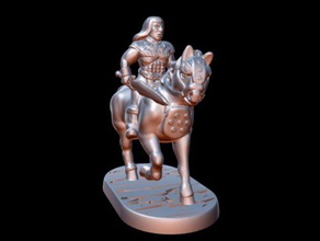 barbare cavalier 15mm scale toys games 28mm boardgame boardgames cavalry dnd fantasy gaming miniature miniatures pathfinder roloplaying rpg strategy tabletop tactics wargame wargames wargaming warhammer warrior wayfarer tactiques 3d print model - Mito3D