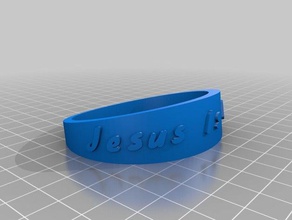jesus lord small embossed smooth bracelet bracelets customized 3d print model - Mito3D