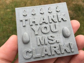 thank you thing learning classroom mbmakeathon medal 3d print model - Mito3D