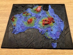 geothermische Karte von Australien Physik & Astronomie 3d print model - Mito3D