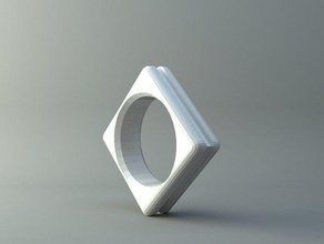 ring square 2 rings 3d print model - Mito3D