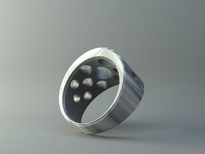 ring bevelled cylinder holes rings 3d print model - Mito3D
