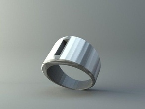 ring dikdörtgen delik yüzük 3d print model - Mito3D