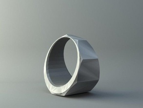 ring bevelled nut 3 rings 3d print model - Mito3D