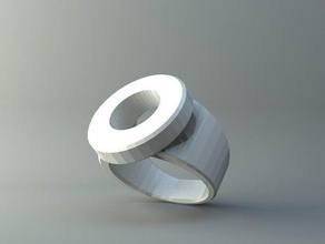 ring round hole 2 rings 3d print model - Mito3D