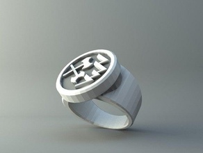 ring round badge 2 rings 3d print model - Mito3D