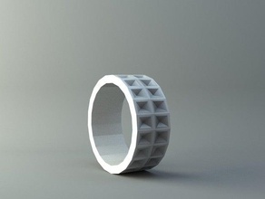 ring recessed pyramids rings 3d print model - Mito3D