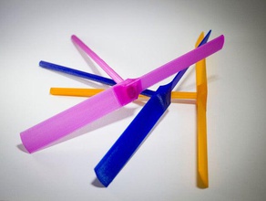 traditionnal bamboo copter toys games educational flying kids makeredchallenge2 scienceproject 3d print model - Mito3D