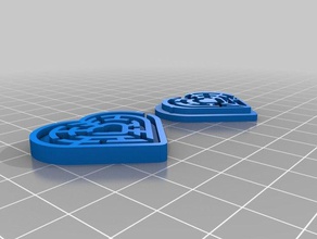 kalp kalbe labirent c&j moda özelleştirilmiş 3d print model - Mito3D