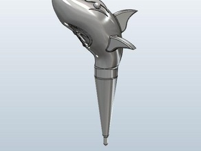 fishing bobber cartoon shark 3d printing printer slash fatshark 3d print model - Mito3D