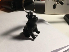 bulldog - bonzo baja poli añadido llavero a los animales lindo lowpoly mascota cachorro 3d print model - Mito3D