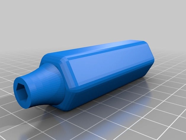 quarter inch hex bits 8cm handle 10mm deep small diy customized 3D print model - Mito3D