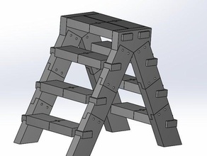 de tamaño completo imprimible la escalera herramientas grande ampliable alta las escaleras mano vida pasos trabajo 3d print model - Mito3D