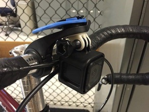 quad lock out front gopro adaptor camera bike mount quadlock 3d print model - Mito3D