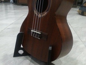 folding ukulele stand back rest lock tenor size remix big-e music 3d print model - Mito3D