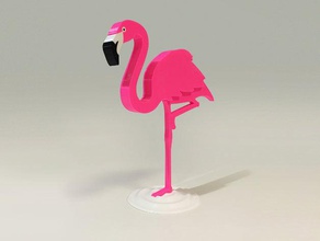 flamingo heykeller pembe 3d print model - Mito3D
