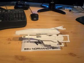 ssv normandy sr1 incl soquete veículos masseffect efeito de massa nave espacial navio espaço 3d print model - Mito3D