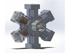 6 radyal buhar motoru silindir mühendislik öğrenme motor öğretim öğretimi 3d print model - Mito3D