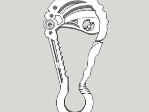 moschettone rex piranha art strumenti 3d tribali pesce appendiabiti appeso hook chiave porta chiavi mousqueton snaplink gancio a scatto t-rex 3d print model - Mito3D