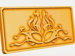 ornamental plaque - aesthetic lorentz force curves coins & badges customizer gold openscad procedural 3d print model - Mito3D