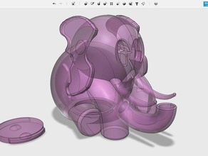elefante piggybank decoração 3dmodel 3d animal cofrinho 3d print model - Mito3D
