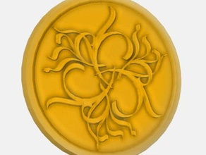 Zier-Münze ästhetische lorentz-Kraft-Kurven Münzen Abzeichen customizer medallion openscad prozedurale 3d print model - Mito3D