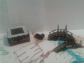 miniature ho village town buildings model railroad trains parts kit structures jlsilicon robot 3d print model - Mito3D