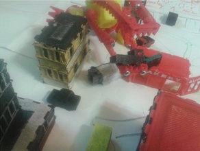 gigantische monster, Roboter Amokläufe Stadt ho Miniatur-Teile-kit Bau - Spielzeug city ho-Zug jlsilicon 3d print model - Mito3D