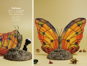tiffany butterfly lamp decor decoration gift home kids light toolmoon 3d print model - Mito3D