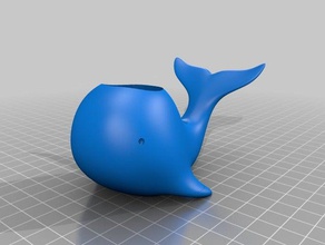 pinksie whale holder cup container animals 3d animal lulzbot mini mammal meshmixer sea sealife 3d print model - Mito3D