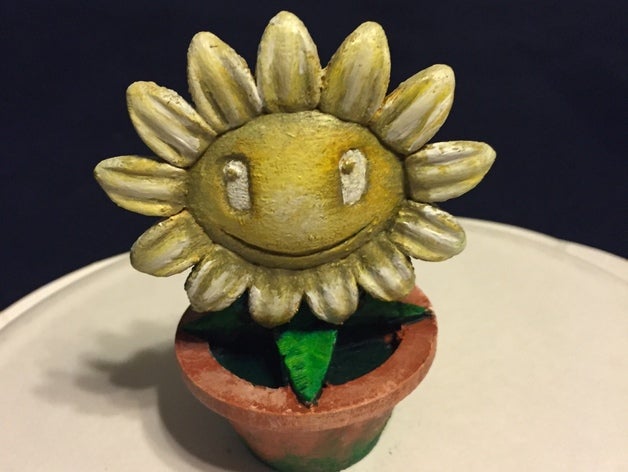 plants vs zombies potted sunflower toys & games flower 3D print model - Mito3D