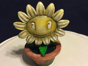 plants vs zombies potted sunflower toys & games flower 3d print model - Mito3D