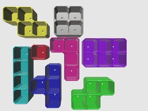 scifi storage tetris remix + holes 3d print model - Mito3D
