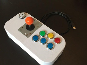 joystick arcade incorporado pi de vídeo jogos raspberry retropie 3d print model - Mito3D