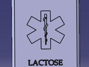 lactose intolerance medical tag other lactoseintolerance makeredchallenge2 medicaltag 3d print model - Mito3D