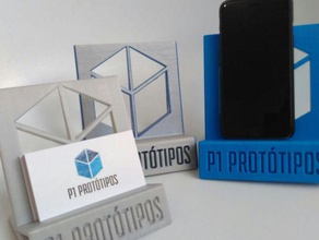 p1 Telefon Visitenkarte stehen office business-card-Inhaber logo Handy - Organisation 3d print model - Mito3D