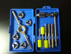 case metric tap die set irwinhanson 12 pc tool holders boxes 3d print model - Mito3D