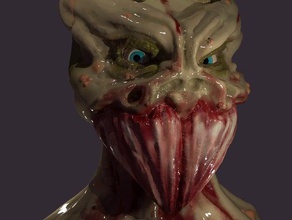 alien busto sculture 3d print model - Mito3D