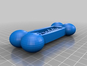 Knochen geformt Hund Schlüsselanhänger 3d drucken 3d print model - Mito3D