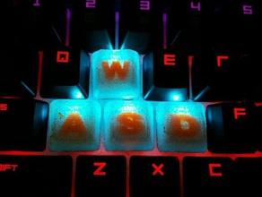 wasd embedded keycaps 3d printing 3d print model - Mito3D